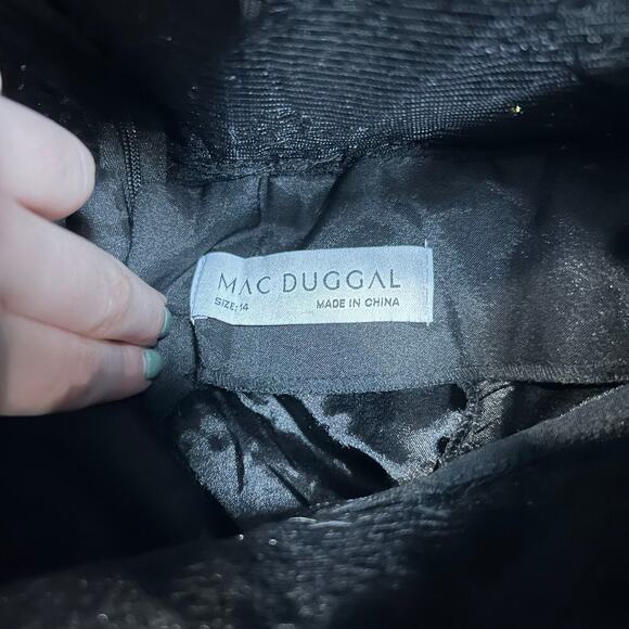 NWT Mac Duggal Womens Embroidered Sleeveless Plunge Neck Trumpet Gown Size 14 - Picture 11 of 11